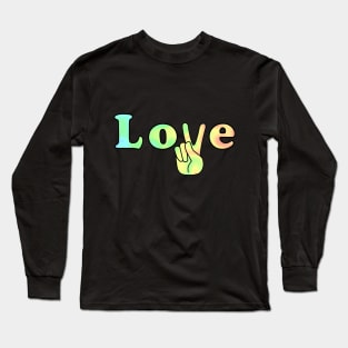 LOVE And Peace Sign Hand Long Sleeve T-Shirt